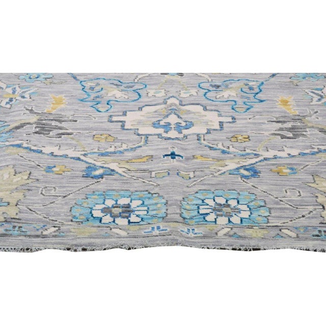 Turkish Oushak Hand Knotted Rug With Organic Wool and Soft Texture,10'2"X14' For Sale - Image 4 of 6