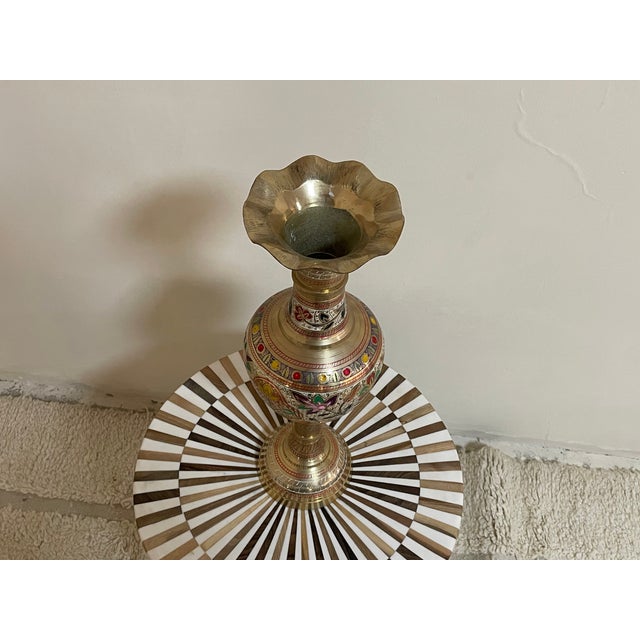 Handcrafted Engraved Brass Vase For Sale - Image 4 of 10