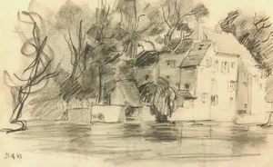 Pencil Landscape - the Old Mill
