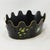 Late 20th Century Vintage Hand-Painted Floral Toleware Scalloped Planter – Black and Gold Metal Cachepot For Sale - Image 5 of 10