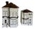1979-80 Otagiri Ceramic San Francisco Victorian House Canisters Cookie Jars - Set of 2 For Sale
