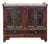Vintage Distressed Brick Red Marks Point Edge Credenza Sideboard Cabinet For Sale