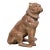 Vintage English Midcentury Sitting Bulldog Pottery Statue with Black Collar For Sale