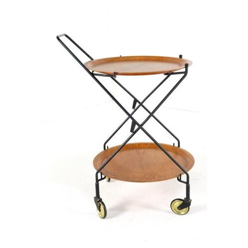 1970s Trolley with Loose Round Trays in the style of Jie Giantofte, 1970s For Sale - Image 5 of 13