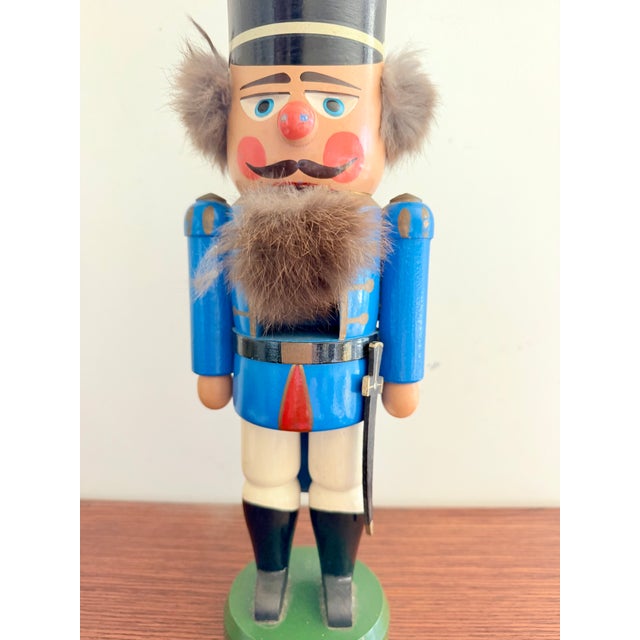 Wood German Nutcracker with Blue Jacket, 1960s For Sale - Image 7 of 8