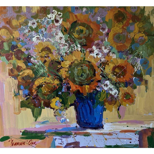Oil Painting Sunny Flowers Oksana Ivanyuk For Sale
