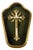 Antique Wooden Crucifix in Gilded Glass Case with Green Velvet, 1930s For Sale