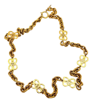 Chanel Vintage Gold Plated CC Filigree Pendant Spear Dangle Long Necklace