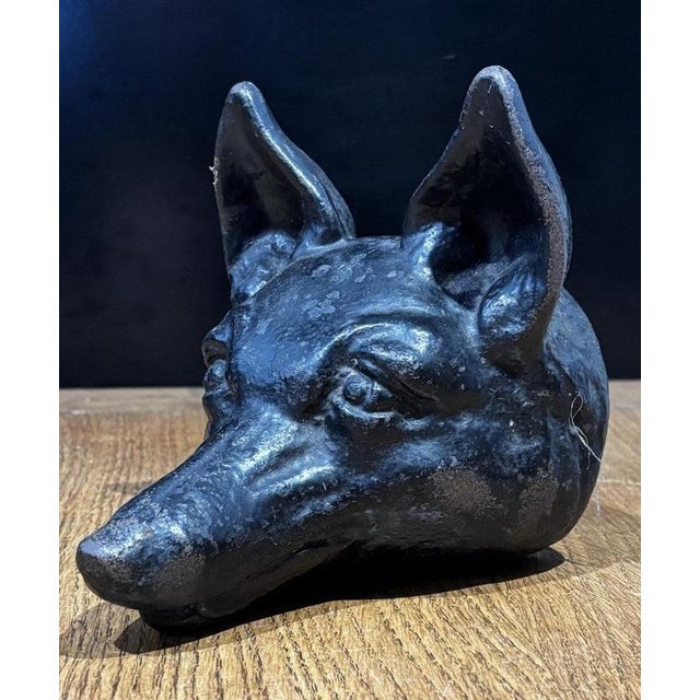 Antique Cast Iron Fox Head Doorstop For Sale - Image 5 of 5