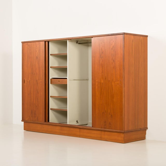 Brown Mid-Century Danish Teak Wardrobe, 1960s For Sale - Image 8 of 15