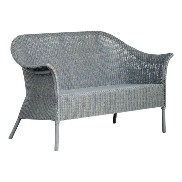 English Wicker Garden Settee Bench or Seat by Lloyd Loom For Sale