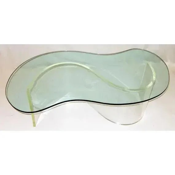 Mid-Century Modern Mid-Century S-Shape Lucite Coffee Table For Sale - Image 3 of 4