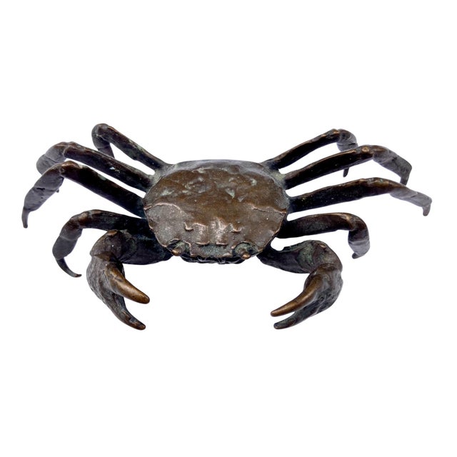 Japanese Japanese Okimono Style Bronze Crab For Sale - Image 3 of 10