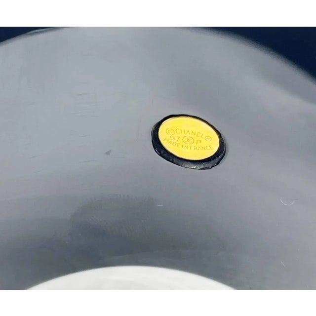 Chanel Chanel Vintage Black CC Cutout XL Thick Bangle Bracelet For Sale - Image 4 of 4