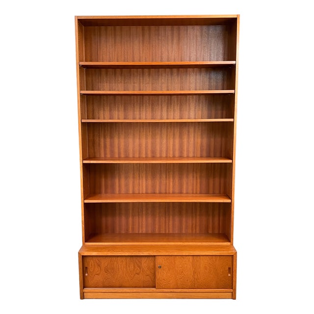 Bookshelf with Cabinet Base in Teak, 1960s For Sale