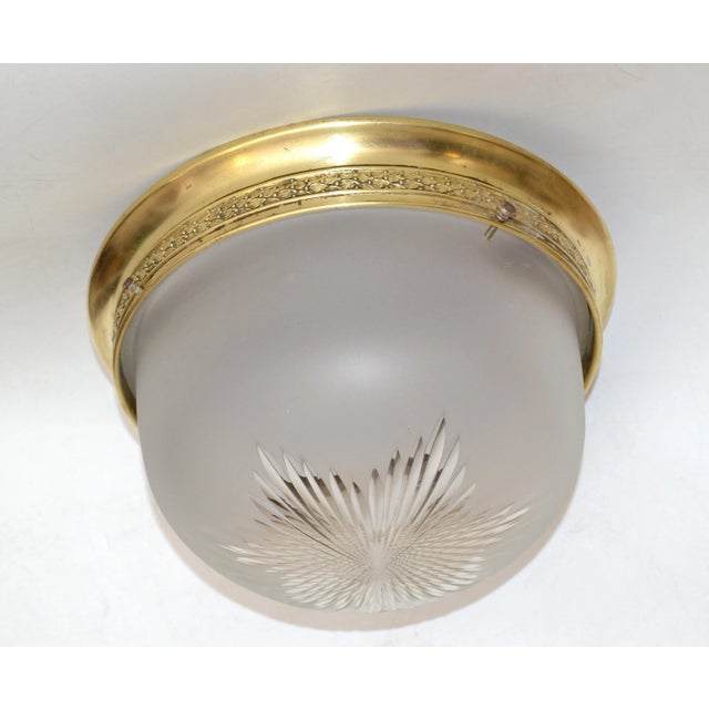 Atelier Petitot Style Doré Bronze Flush Mount, Ceiling Light France Art Deco For Sale - Image 11 of 13