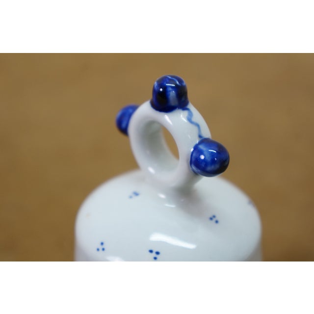 Dutch Delft Blue Floral Chamberstick Candle Holders & Windmill Butler Service Bell For Sale - Image 14 of 17