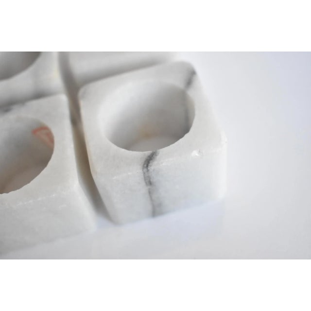 Mid 20th Century Vintage White Marble Napkin Rings - Set of 4 For Sale - Image 5 of 9