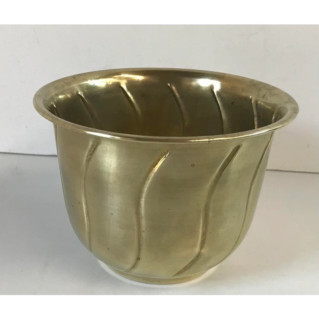 Vintage Brass Patterned Planter For Sale - Image 4 of 7