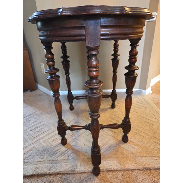 Antique Edwardian Style Console Parlor Library Table For Sale - Image 4 of 14