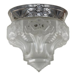 1930s French Art Deco Flush Mount by Muller Freres France For Sale