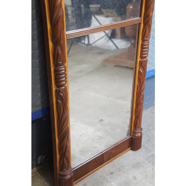 Late 19th Century Antique Federal Carved Mahogany Trumeau Pier Mantel Mirror For Sale - Image 5 of 12