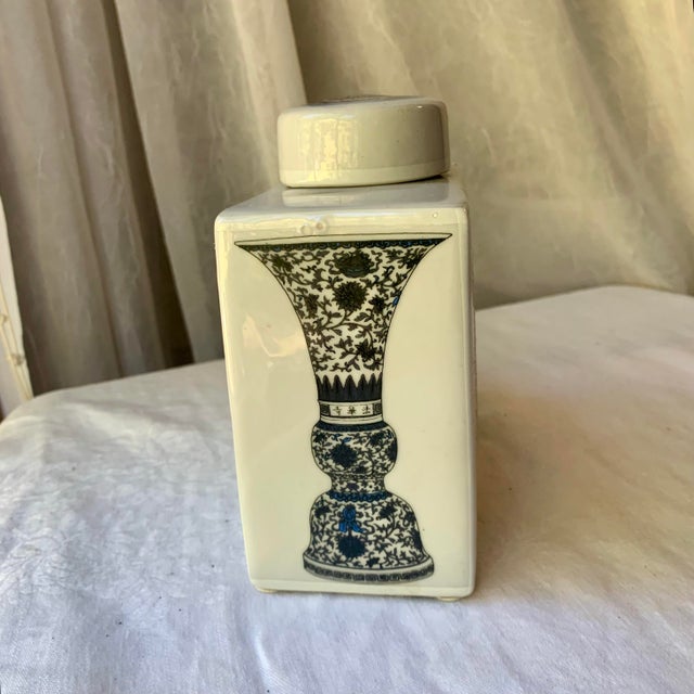 1990s 1990s Fabian Jouvin Paris Porcelain Tea Cannister Jar For Sale - Image 5 of 8