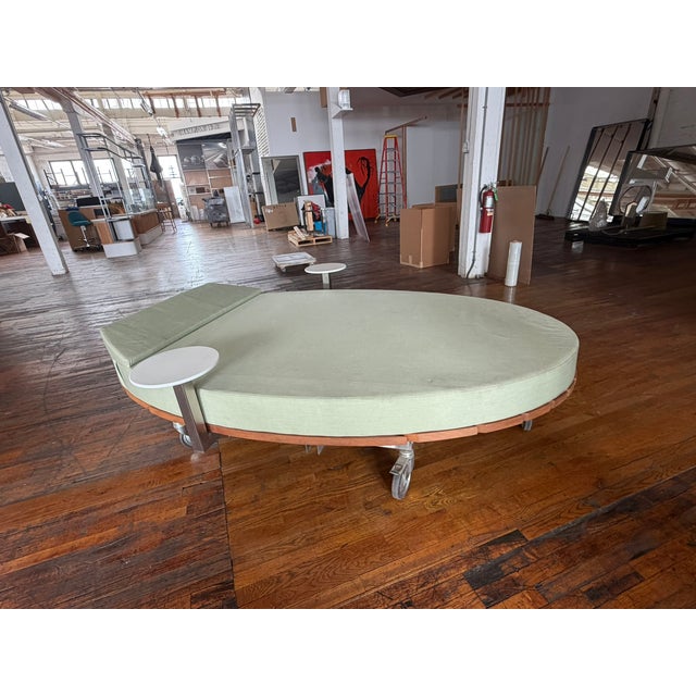 Custom Palms Hotel Las Vegas Daybed – Sculptural Oval Form With Integrated Side Tables & Caster Base For Sale - Image 16 of 16