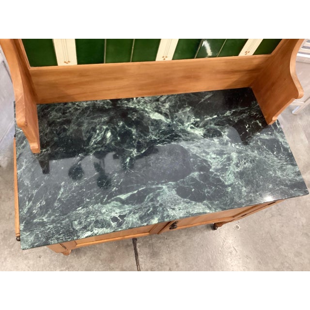 English Art Nouveau Tiled Washstand For Sale In San Francisco - Image 6 of 12