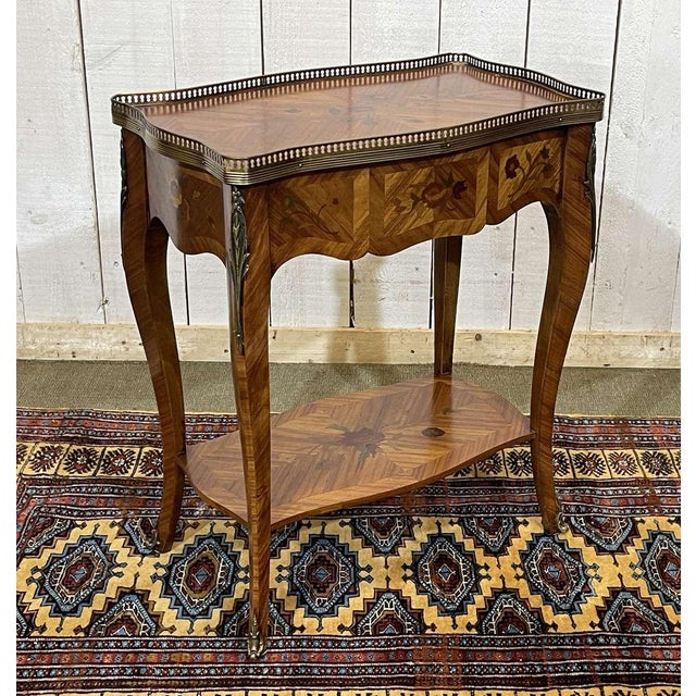 Louis XV Style Side Table in Rosewood and Beech, 1970s For Sale - Image 9 of 14