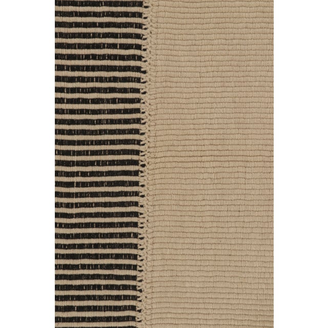 Contemporary Rug & Kilim's Contemporary Rez Kilim Flatweave With Linear Black Design For Sale - Image 3 of 10