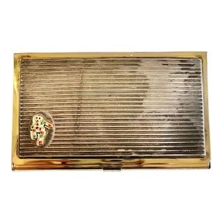 1990 Fifa World Cup Souvenir Gold Card Holder Cigarette Case Italia ‘90 Italy For Sale