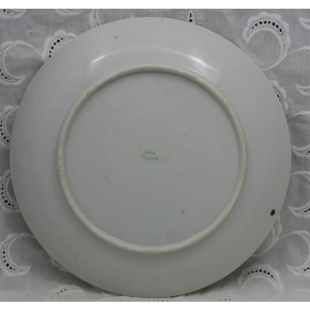 Red Antique Asian Nippon Round Porcelain 8" Plate Hand Painted Sunset Lake Scene For Sale - Image 8 of 8