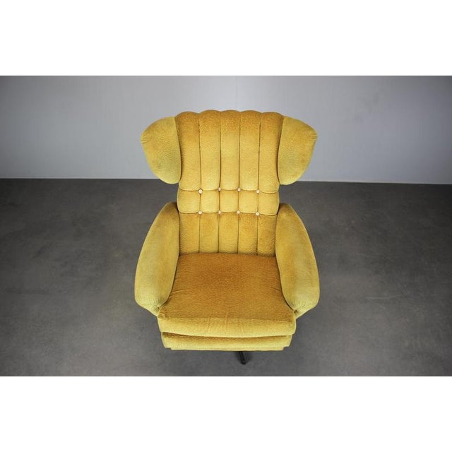 Mid-Century Wingback Swivel Lounge Chair, Former Czechoslovakia, 1960s For Sale - Image 3 of 12