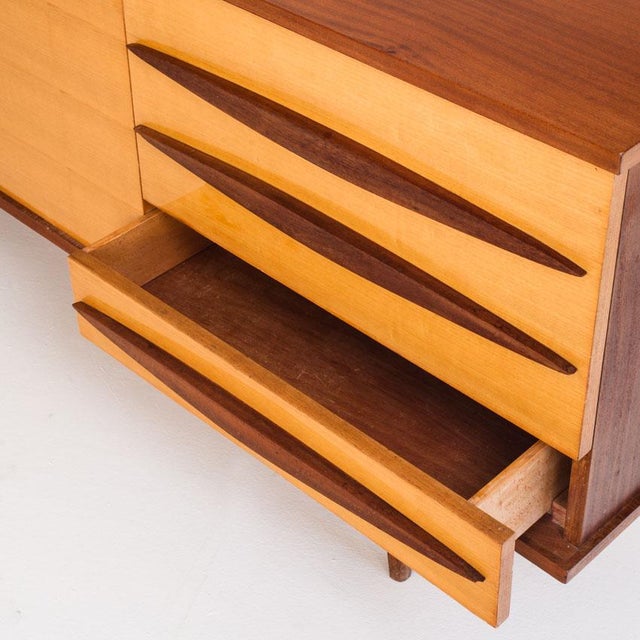 Brown Mid-Century Brown Wooden Sideboard, France, 1960s For Sale - Image 8 of 13