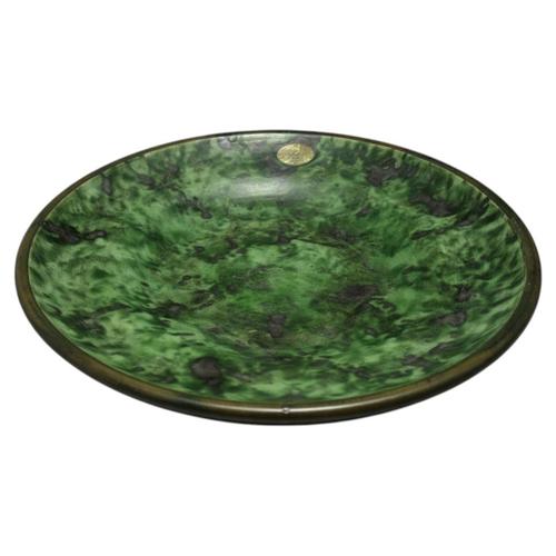 Vintage Swedish Art Deco Green Glazed Ceramic Bowl, 1930s For Sale - Image 9 of 9