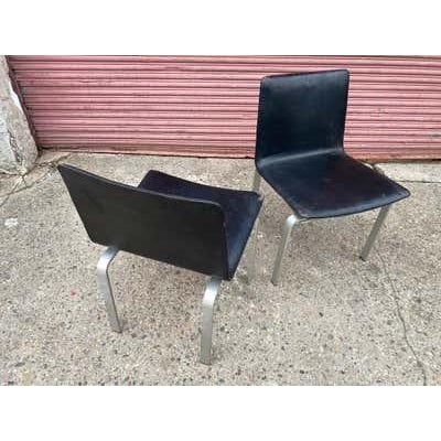 Jorgen Hoj for Johannes Hansen Aluminum and Leather Chairs 1962 For Sale - Image 12 of 12