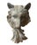 Rustic Vintage Cast Iron Wolf Bust Garden Statue For Sale - Image 3 of 12