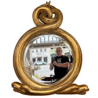 Rose Tarlow Melrose House Giltwood Serpent Mirror For Sale