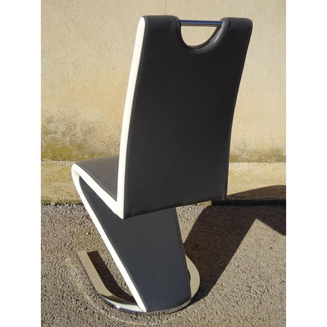Zig Zag Chairs with Chrome Base, 2000s, Set of 3 For Sale - Image 6 of 18