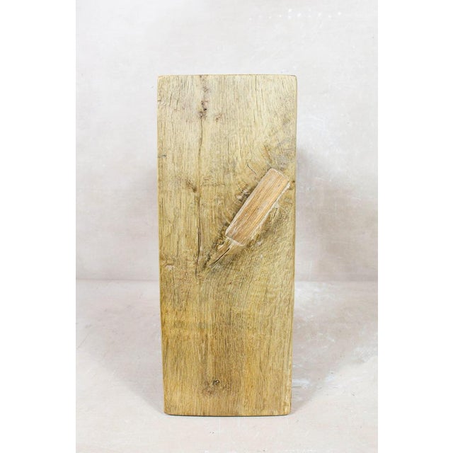 Rustic Vintage Rustic Square Stool in Elm Wood For Sale - Image 3 of 5