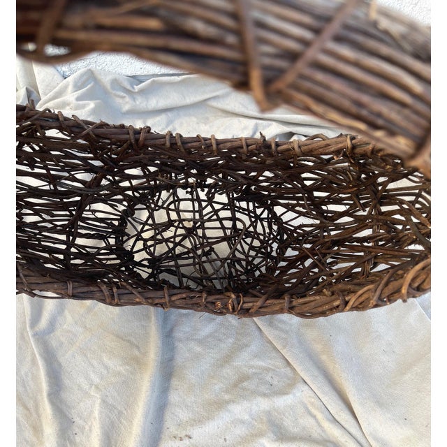 Vintage Pottery Barn Handwoven Large Grapevine Basket Chairish