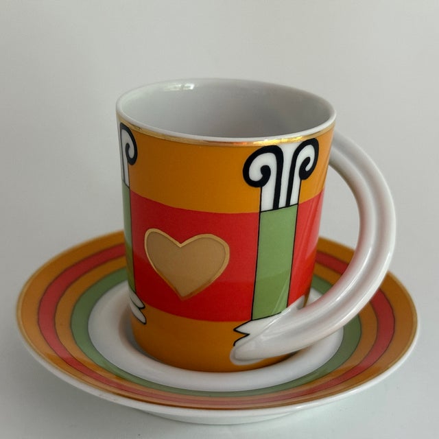 Rosenthal No. 34 Espresso Collectors Cup and Saucer by Sybille Ruge for Rosenthal Studio-Linie, 1990s, Set of 2 For Sale - Image 4 of 4