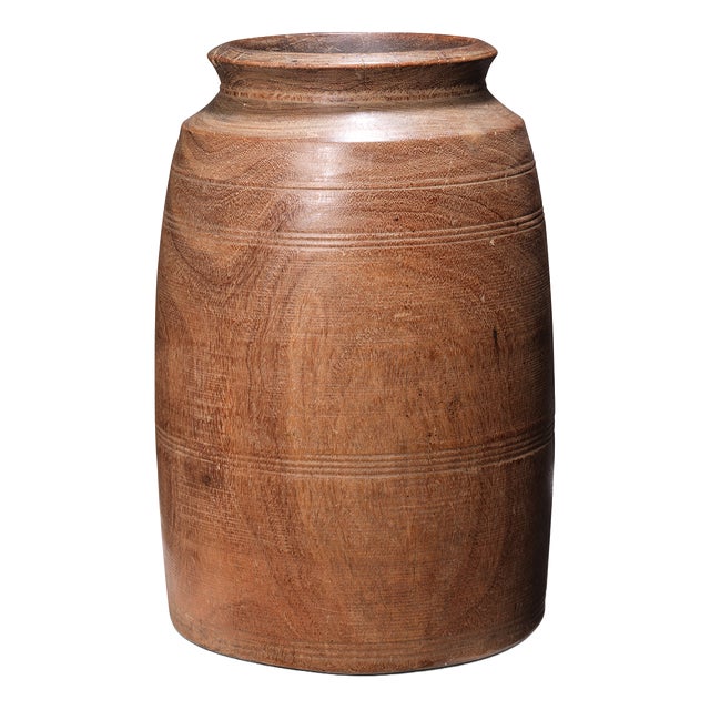 Mid-Century Wooden Storage Pot, 1940s For Sale