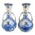 Pair Petite Vintage Delft Vases Blue & White Windmilll Hand Painted Bud Vases For Sale