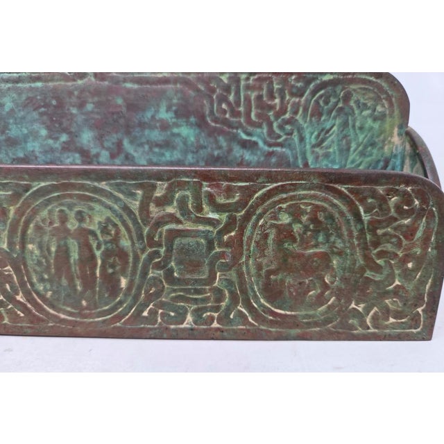 Early 20th Century Antique Tiffany Studios New York Bronze Zodiac Letter Rack - 2 Tier Holder - 418 For Sale - Image 5 of 18