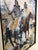 Brown 1990s James Lee Colt Western Image W/C Gouache Mounted Cowboy And Indian For Sale - Image 8 of 11
