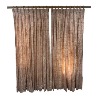 Pair Quadrille Zigguart Drapes Curtains For Sale