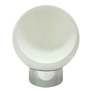 1960s Robert Sonneman Vintage Mid Century Modern Crescent Chrome and Glass 3-Way Table Lamp For Sale