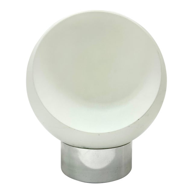 1960s Robert Sonneman Vintage Mid Century Modern Crescent Chrome and Glass 3-Way Table Lamp For Sale